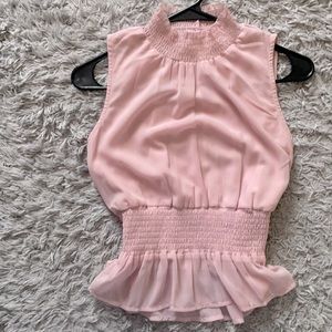Pink Sleeveless Blouse
